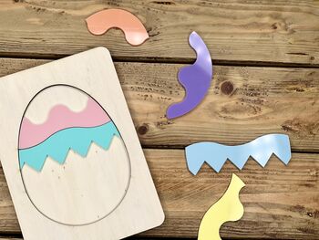 Wooden Easter Egg Puzzle With Acrylic Pieces, 4 of 4
