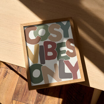 Cosy Vibes Only Print | Autumn Typography Poster, 2 of 6