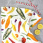 Chilli Napkin Set | Spicy Gift Idea | Hand Drawn Cotton Napkins, thumbnail 6 of 6