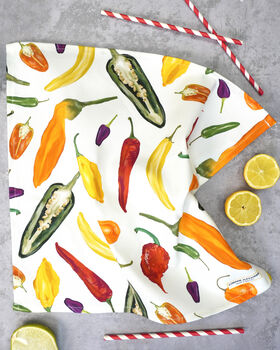 Chilli Napkin Set | Spicy Gift Idea | Hand Drawn Cotton Napkins, 6 of 6