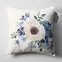 White Anemone Flower Pillow Cover With Blue, thumbnail 5 of 7