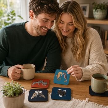 Coasters Gift For Couples Featuring Monogamous Animals Who Mate For Life, 3 of 12