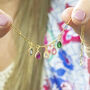 Charm Bracelet With Family Birthstone Teardrops, thumbnail 2 of 10