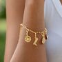 18ct Gold Oval Link Charm Collector Bracelet, thumbnail 2 of 4