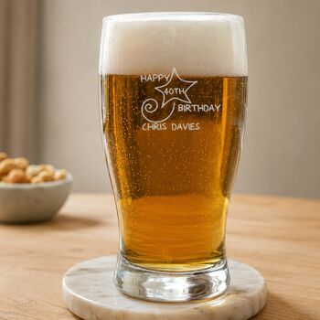 40th Birthday Gift Shooting Star Engraved Pint Glass, 2 of 10