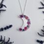 Crescent Moon Filled Flower Necklace, thumbnail 2 of 5