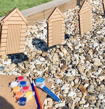 Paint Your Own Beach Hut Bunting Letterbox Craft Kit, 6 of 6