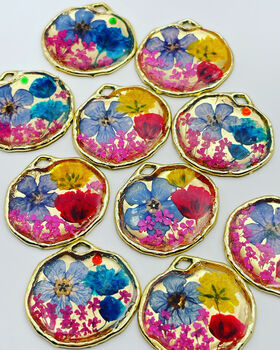 Pressed Flowers Dangling Earrings Small Hand Made, 3 of 12