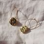 Gold Rectangle Crystal Stone Hoop Earrings, thumbnail 1 of 2