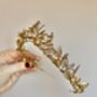 The Isla Crown Gold Silver Organic Handmade Floral Hair Vine Bridal Headpiece, thumbnail 6 of 9