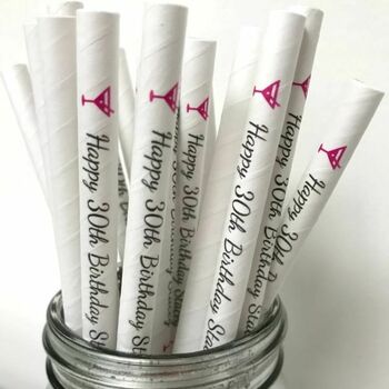 Personalised Big Birthday Paper Straws, 2 of 5