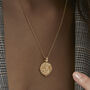 Durga Goddess Coin Necklace In Silver Or Gold Vermeil, thumbnail 2 of 6