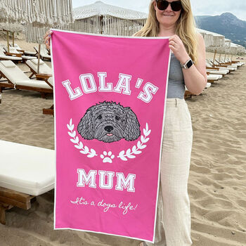 Personalised Dog Mum Dog Dad Beach Towel, 2 of 11