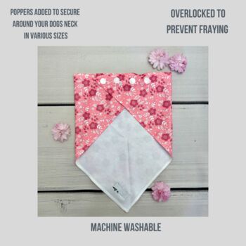 Pink Floral Dog Bandana, 2 of 3