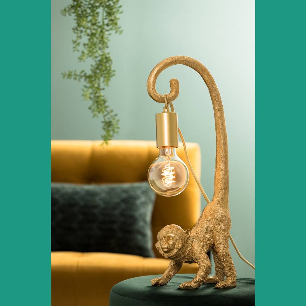 Gold Monkey Wall Lamp