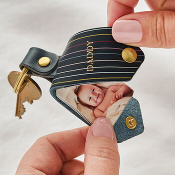 Personalised Multi Photo Leather Case Keyring, 7 of 12
