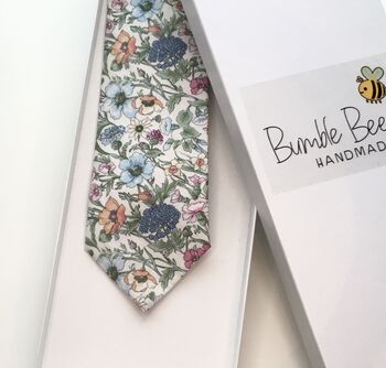 Liberty Neck Tie/Pocket Square/Cuff Link In Florals, 3 of 8