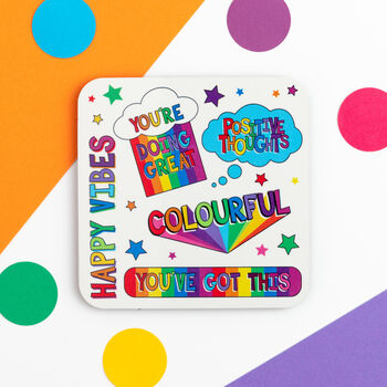 Colourful Motivational Coaster, 2 of 5