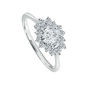 Daisy White Gold Lab Grown Diamond Cluster Ring, 2 of 5