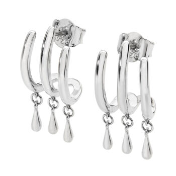 Waterfall Three Hoop Studs With Drips, 2 of 2