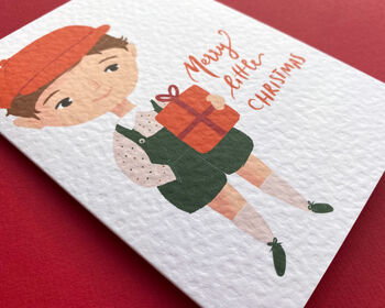 Personalised Little Boy Christmas Greetings Card, 5 of 7