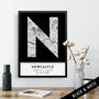 Newcastle City Map Wall Art Print, thumbnail 2 of 9