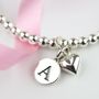 Personalised Infant's Silver Heart Bead Bangle, thumbnail 3 of 4