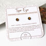 Tiger's Eye Sterling Silver Studs, Confidence, thumbnail 2 of 5