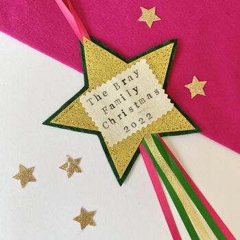 Personalised Star Christmas Tree Hanging, 5 of 5