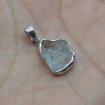 Raw Aquamarine Pendant Necklace: March Birthstone, 3 of 7