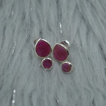 Raw Ruby Stud Earrings: July Birthstone, 6 of 6