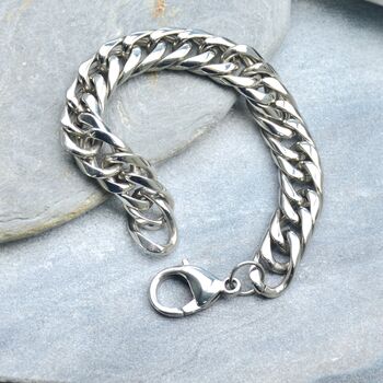 Chunky Stainless Steel Men's Curb Bracelet, 4 of 6