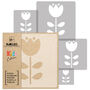 Reusable Plastic Stencils Five Pcs Flower With Brushes, thumbnail 2 of 5