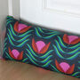 Draught Excluder, Navy 70's Bloom Fabric, Made To Size, thumbnail 2 of 3