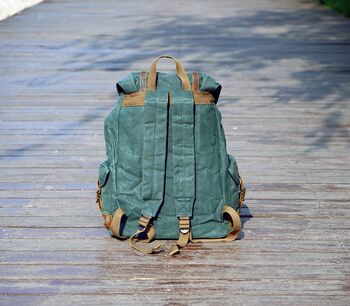 Vintage Look Waxed Canvas Backpack, 7 of 12
