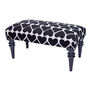 Black Heart Love Embroidered Upholstered Bench, thumbnail 2 of 3