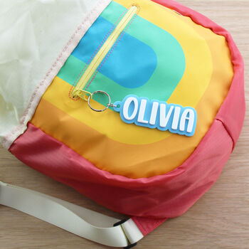 Two Colour Bold Personalised Name Keyring Bag Tag, 6 of 7