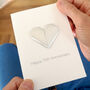 Personalised 70th Platinum Anniversary Origami Heart Card, thumbnail 2 of 4