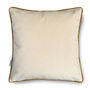 Luxury Super Soft Velvet Cushion Wild Rose Birds Gold Optional Piping, thumbnail 8 of 8