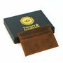 Slim Leather Card Holder Wallet; Brown Tan/Black, thumbnail 11 of 12