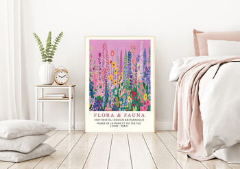 Flora And Fauna Pink Flower Art Print, 2 of 3