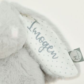 Personalised Grey Bunny Soft Toy, 2 of 4