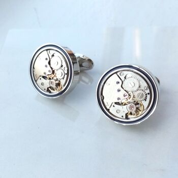 Personalised Encased Watch Mechanism Cufflinks, 12 of 12