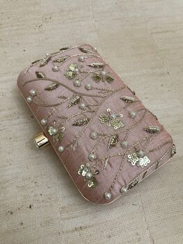 Pink Pearl Handcrafted Clutch Bag, 3 of 5