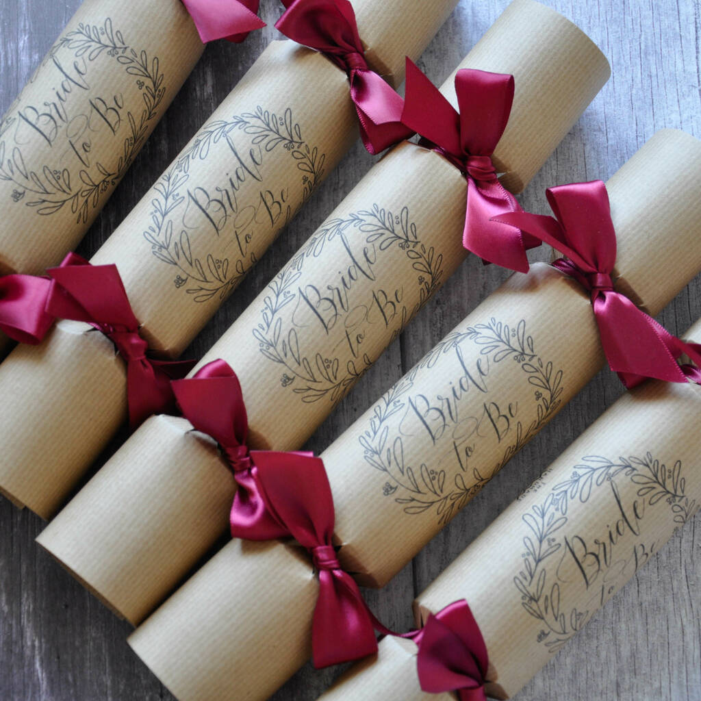 Bride To Be Wreath Wedding Crackers By The Handmade Cracker Company