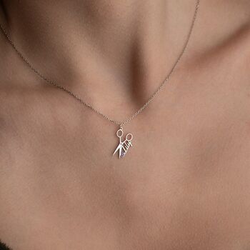 'A Snip Above' Personalised Stylist Necklace, 2 of 11