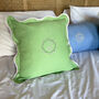 Monogram Scalloped Linen Cushion Cover, thumbnail 3 of 6