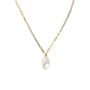 Gold Plated Baroque Freshwater Pearl Paperclip Neckalce, thumbnail 2 of 5