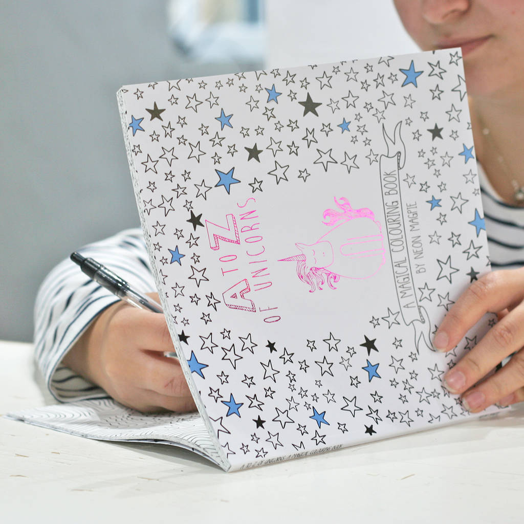 unicorn colouring book by neon magpie | notonthehighstreet.com