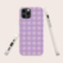 Purple Gingham Eco Friendly, Biodegradable Phone Case, thumbnail 1 of 8